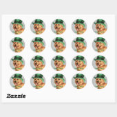 St. Patrick's Day Norwich Terrier Ronde Sticker (Vel)