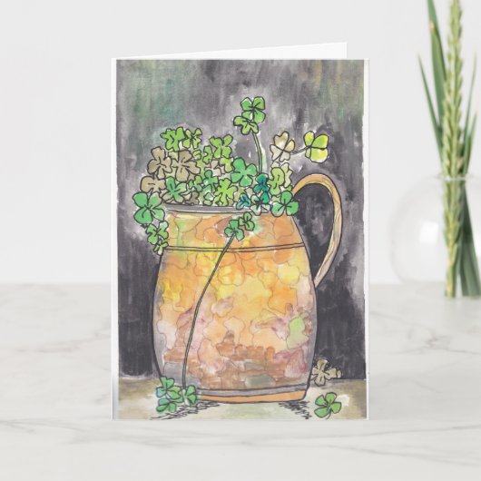 St. Patrick's Day Notecards with Shamrocks  Bedankkaart (Voorkant)
