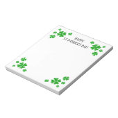St Patrick's Day notitieblok met groene geluksvest (Linkerzijde)