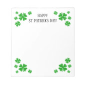 St Patrick's Day notitieblok met groene geluksvest (Voorkant)