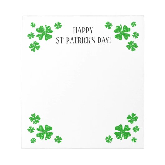 St Patrick's Day notitieblok met groene geluksvest (Voorkant)