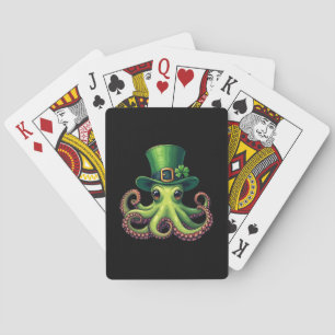 St. Patricks Day Octopus Schattige Saint Pattys Pokerkaarten