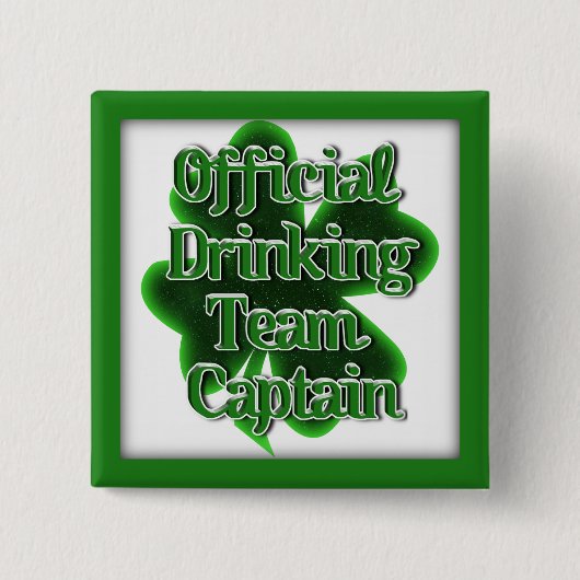 St. Patrick's Day Officiële Drink teamcaptain Vierkante Button 5,1 Cm (Voorkant)