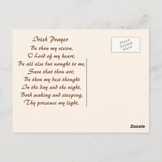 St. Patrick's Day Old Irish Prayer Briefkaart (Achterkant)