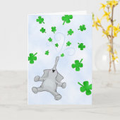 St. Patrick's Day olifant, douchen zegeningen Kaart (Gele Bloem)