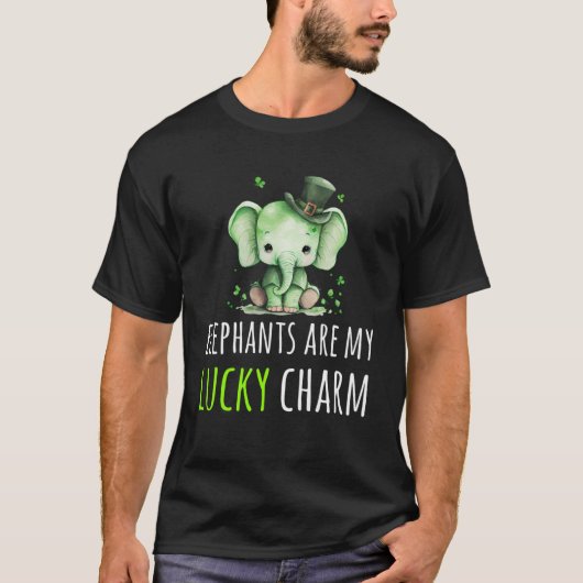 St Patrick's Day Olifant Lucky Charm Leprechaun C T-shirt (Voorkant)
