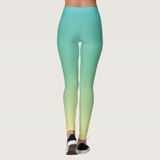 St Patricks Day Ombre Green Yellow Trendy Leggings (Achterkant)