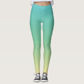 St Patricks Day Ombre Green Yellow Trendy Leggings (Voorkant)