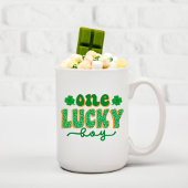 St. Patrick's Day One Lucky Boy Green Clover Koffiemok