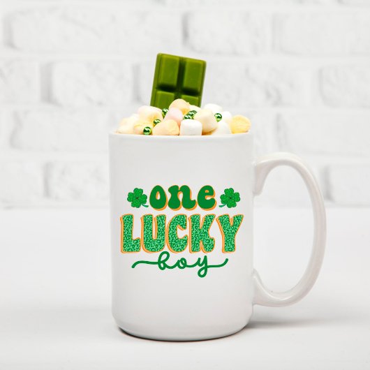 St. Patrick's Day One Lucky Boy Green Clover Koffiemok