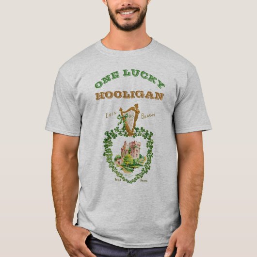 St Patrick's Day One Lucky Hooligan Blarney Castle T-shirt (Voorkant)