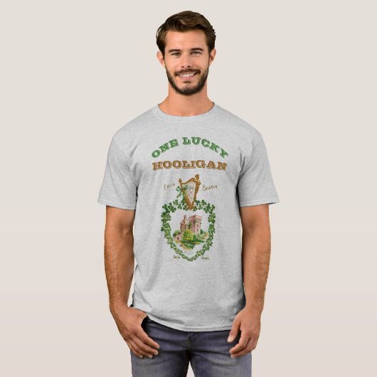 St Patrick's Day One Lucky Hooligan Blarney Castle T-shirt (Voorkant volledig)