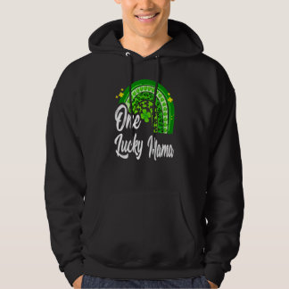 St Patrick's Day One Lucky Mama Leopard Rainbow Hoodie