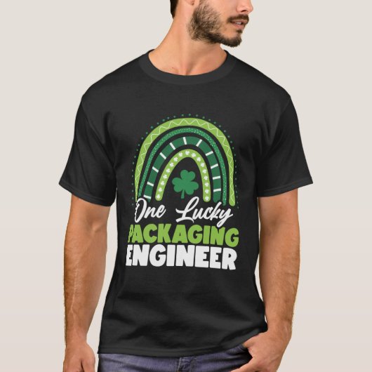St Patricks Day One Lucky Packaging Engineer T-shirt (Voorkant)