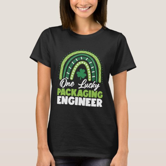 St Patricks Day One Lucky Packaging Engineer T-shirt (Voorkant)