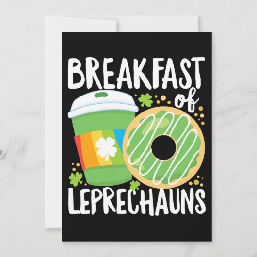 St Patrick's Day Ontbijt van Leprechauns Koffie Kaart (Achterkant)