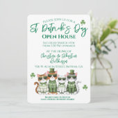 St. Patrick's Day Open Huis Katten Kaart (Staand voorkant)