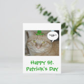 St. Patrick's Day Oranje Tabby Cat Briefkaart (Staand voorkant)