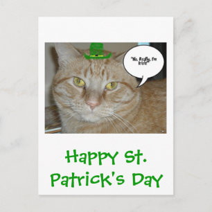 St. Patrick's Day Oranje Tabby Cat Briefkaart