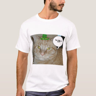 St Patricks Day Oranje Tabby Cat T-shirt