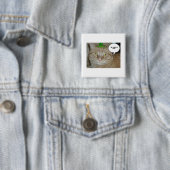 St. Patrick's Day Oranje Tabby Cat Vierkante Button 5,1 Cm (In situ)