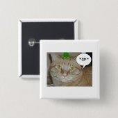 St. Patrick's Day Oranje Tabby Cat Vierkante Button 5,1 Cm (Voorkant /achterkant)