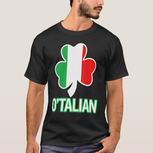 St Patricks Day O'talian Italy Lucky T-shirt (Voorkant)