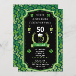 St. Patrick's Day Over the Hill Party Invitation Kaart