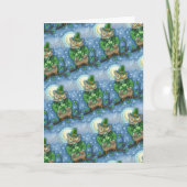 ST. PATRICK'S DAY OWL, 4 LEAF CLOVER LEPRECHAUN FEESTDAGEN KAART (Voorkant)
