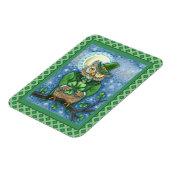 ST. PATRICK'S DAY OWL, 4 LEAF CLOVER LEPRECHAUN MAGNEET (Linkerzijde)