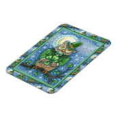 ST. PATRICK'S DAY OWL, 4 LEAF CLOVER LEPRECHAUN MAGNEET (Linkerzijde)