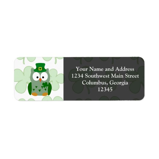 St. Patrick's Day Owl Etiket (Voorkant)