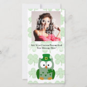 St. Patrick's Day Owl Feestdagenkaart (Voorkant)