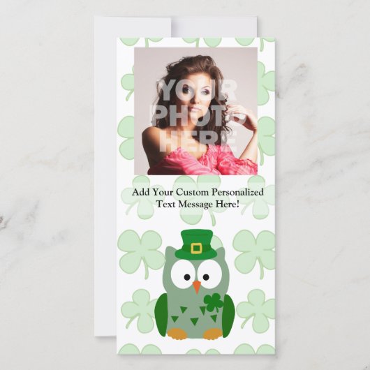 St. Patrick's Day Owl Feestdagenkaart (Voorkant)