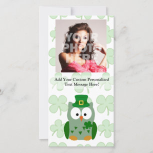 St. Patrick's Day Owl Feestdagenkaart