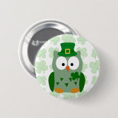 St. Patrick's Day Owl Ronde Button 5,7 Cm (Voorkant /achterkant)