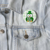 St. Patrick's Day Owl Ronde Button 5,7 Cm (In situ)