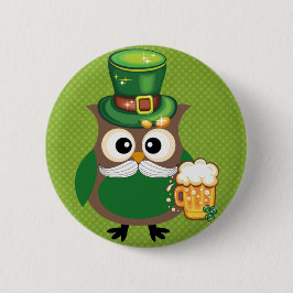 St. Patrick's Day Owl Ronde Button 5,7 Cm