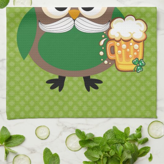 St. Patrick's Day Owl Theedoek (Gevouwen)