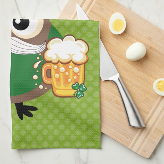 St. Patrick's Day Owl Theedoek (Quarter Fold)