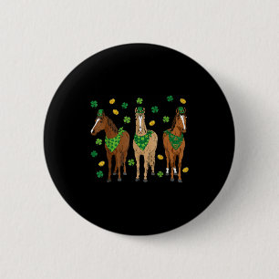 St. Patrick's Day paarden equestrian vrouwen meisj Ronde Button 5,7 Cm