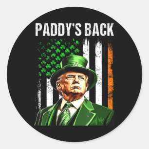 St Patrick's Day Paddy's Ck Trump Iers-Amerikaans Ronde Sticker