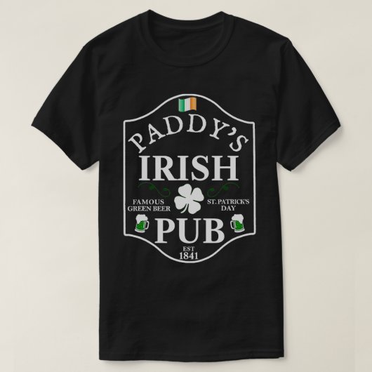 St Patricks Day Paddys Irish Pub Beer Shamrock Ire T-shirt (Design voorkant)