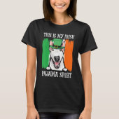 St Patrick's Day Pajamas Bull Terrier Shamrock Iri T-shirt (Voorkant)