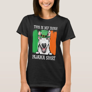 St Patrick's Day Pajamas Bull Terrier Shamrock Iri T-shirt