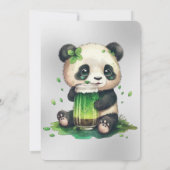 St. Patrick's Day Panda Beer Feest Uitnodiging (Achterkant)