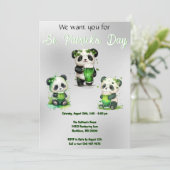 St. Patrick's Day Panda Beer Feestje Kaart (Staand voorkant)