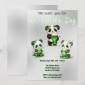 St. Patrick's Day Panda Beer Feestje Kaart (Voorkant / Achterkant)
