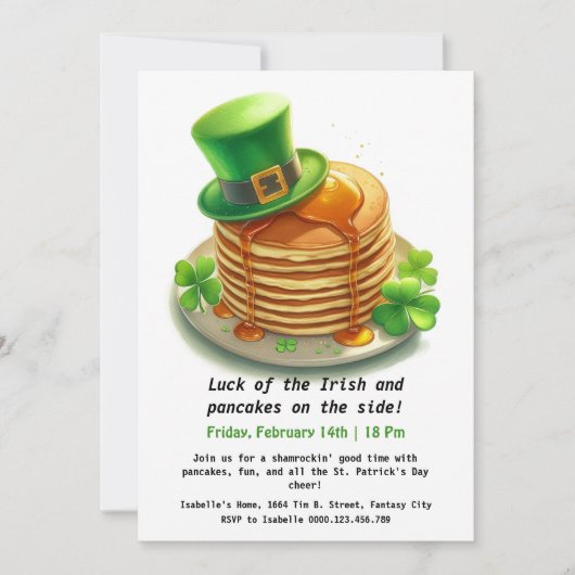 St. Patrick's Day Pannenkoekenfeest - Shamrockin' Kaart (Voorkant)