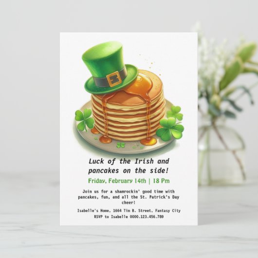 St. Patrick's Day Pannenkoekenfeest - Shamrockin' Kaart (Staand voorkant)